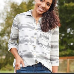 Matilda Jane Joanna Gaines clothing Made Ready Button Down Striped Shirt XXL